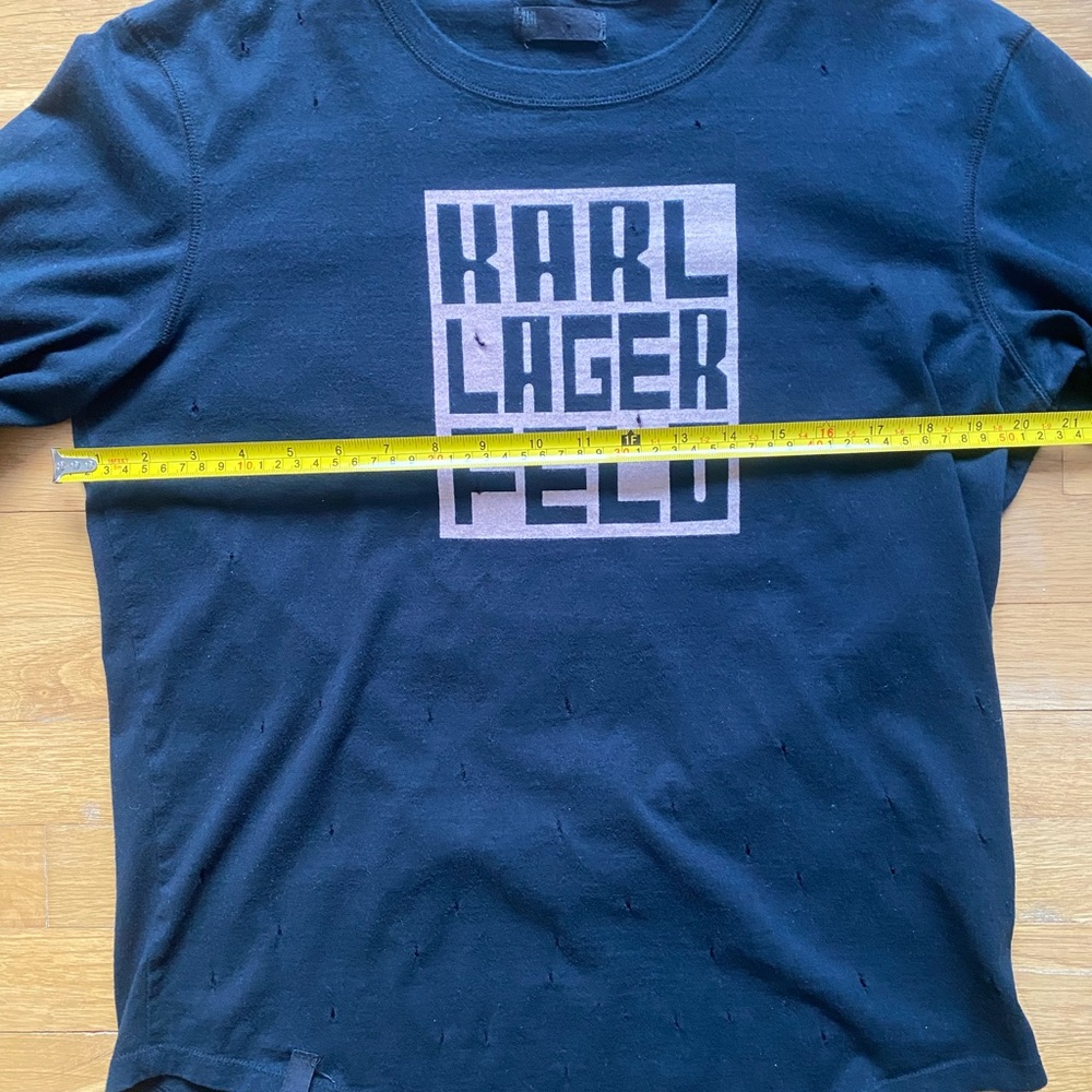 Karl Lagerfeld Charcoal Crew Neck Top - Picture 2 of 3